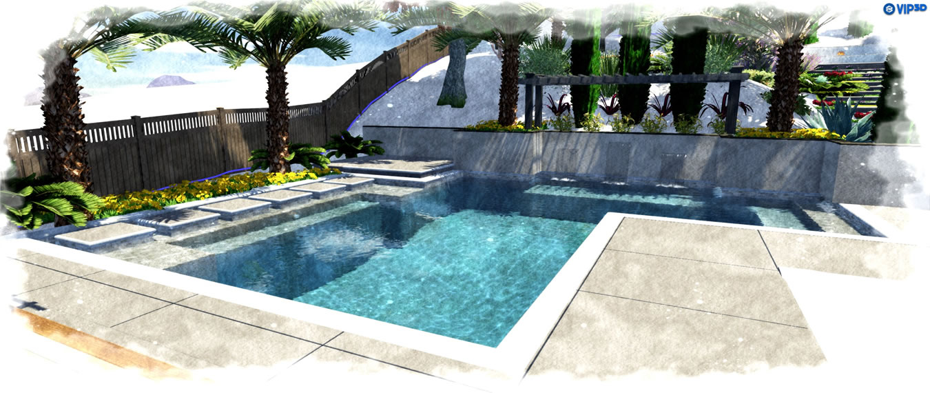 Sacramento Pool Builder 3D Renderings