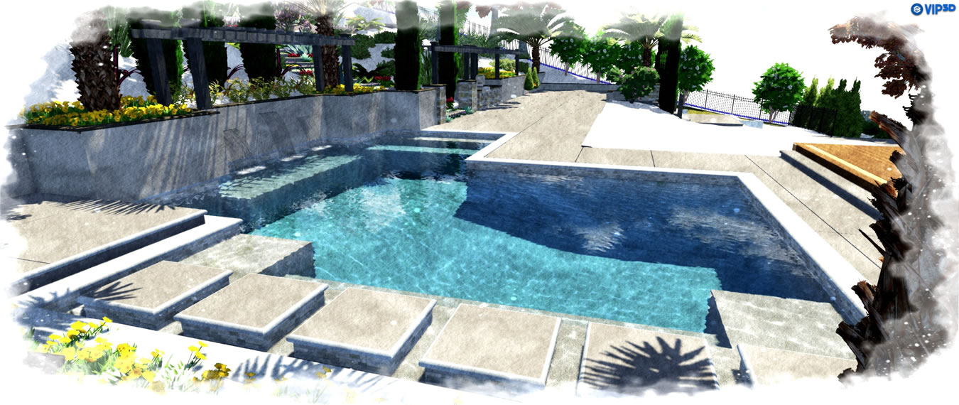 Sacramento Pool Builder 3D Renderings